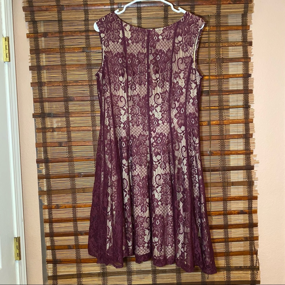 Burgundy/ plum lace floral dress